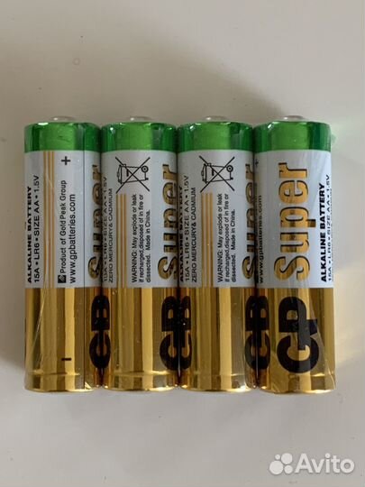 Алкалиновые батарейки. GP. AA. Пальчиковые