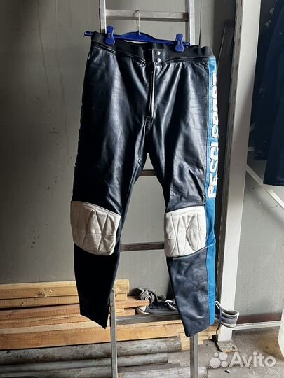 Мужские кожаные мотоштаны