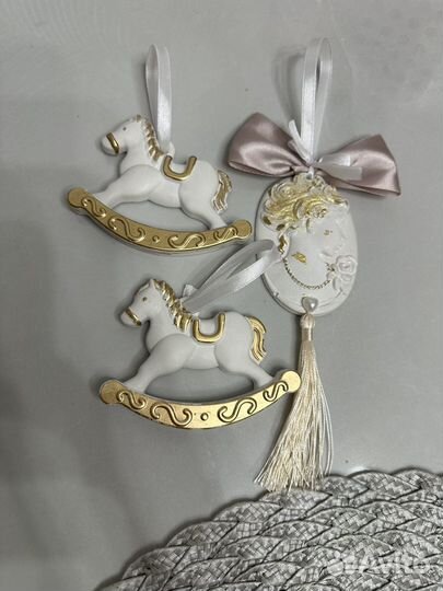 Новогодние елочные игрушки из гипса