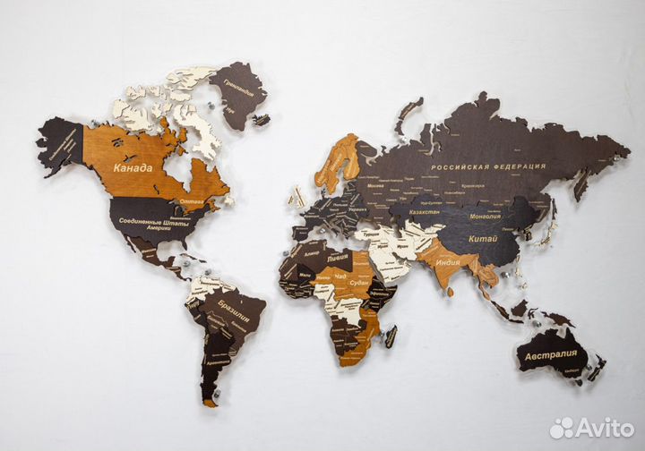 Деревянные карты мира