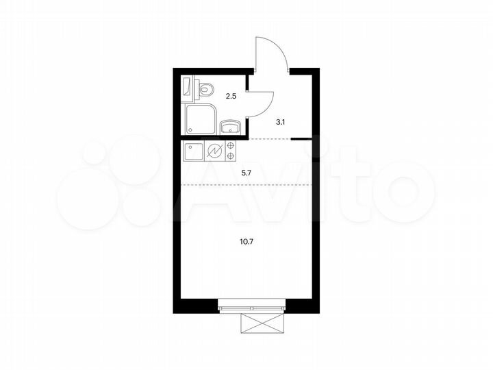 Квартира-студия, 22 м², 21/21 эт.