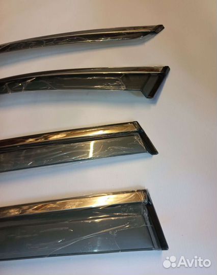 Дефлекторы окон Toyota Corolla 07-13 нерж хром