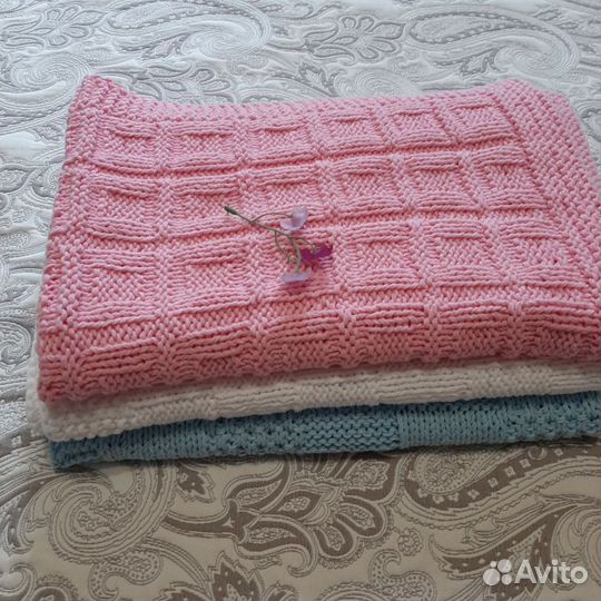Плед детский вязаный ручная работа