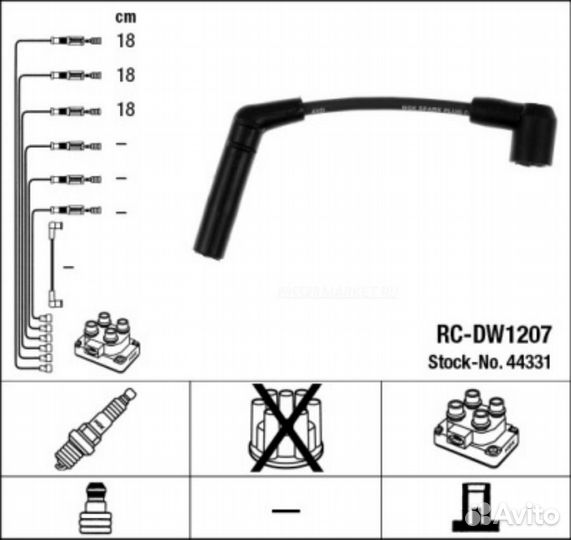 NGK-NTK RC-DW1207 Комплект высоковольтных проводов