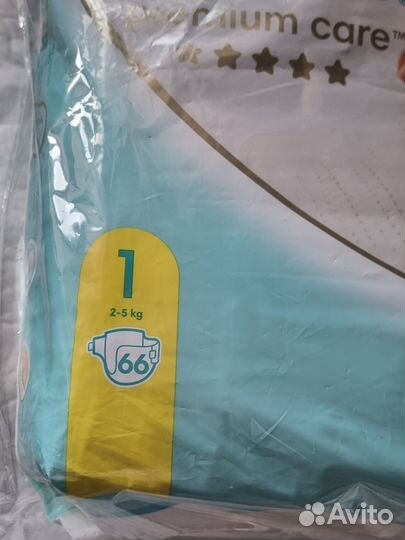 Подгузники 65 шт Pampers premium care 1