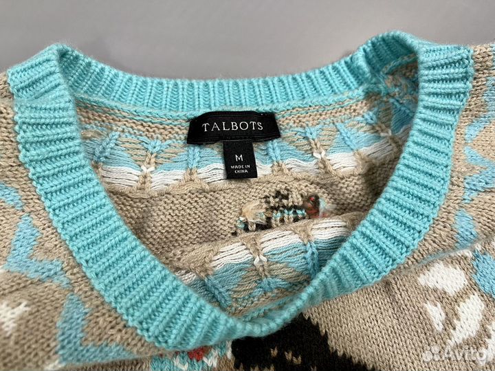 Свитер Talbots женский M со снегирями