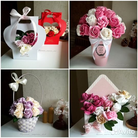 Букет мыльных роз маме,подругесестре подарок цветы
