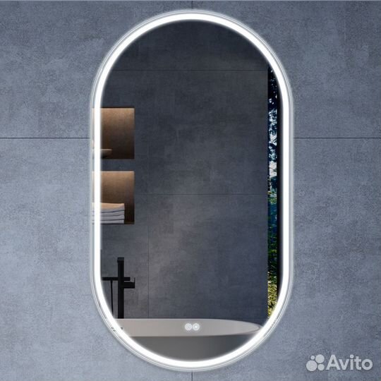 Зеркало LED VLM-3AU100-2 600х1000 c сенсорным вык