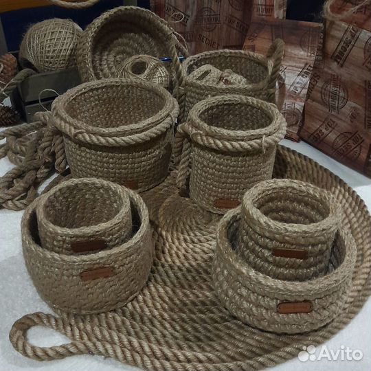Корзинки из джута