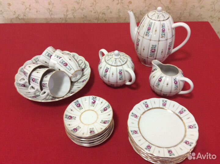 Пионы фарфоровый кофейный сервиз лфз