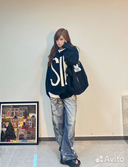 Свитер черный Saint Michael теплый