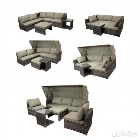 Плетёный модульный набор из ротанга