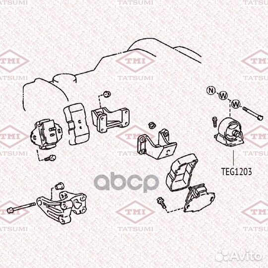 Опора двигателя зад TEG1203 tatsumi