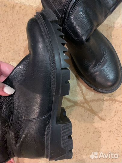 Сапоги осенние женские кожа 36-37