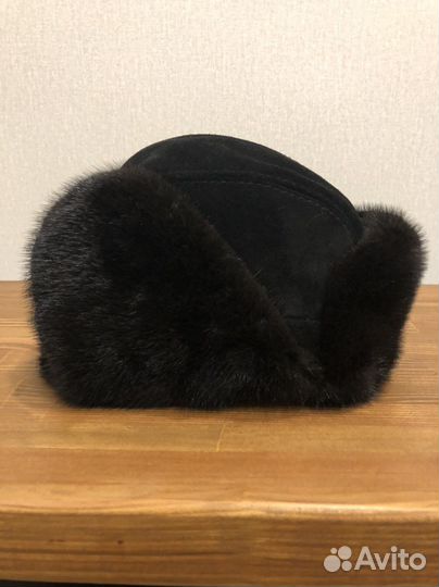 Шапка мужская натуральный мех/кожа