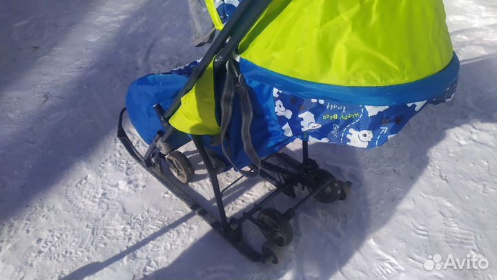 Детские санки коляска с колесами