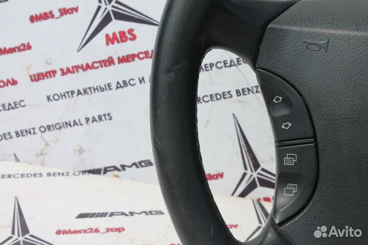 Руль Мерседес w220 с подушкой черный