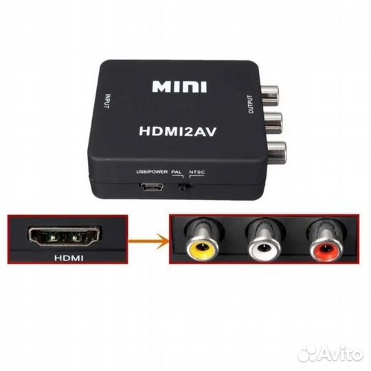 Адаптер - переходник, конвертер с hdmi на AV