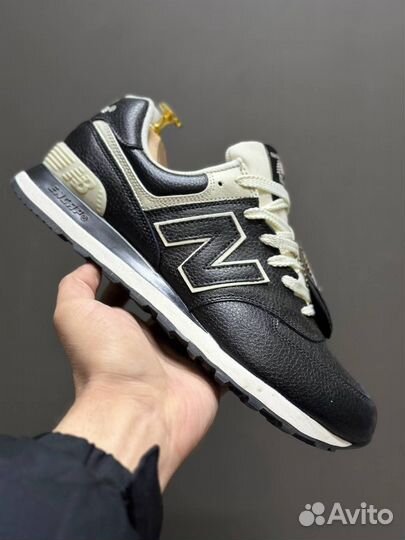 Кроссовки new balance 574 кожаные