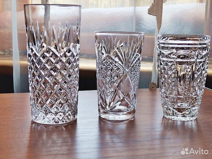 Хрустальные стаканы СССР наборы разные