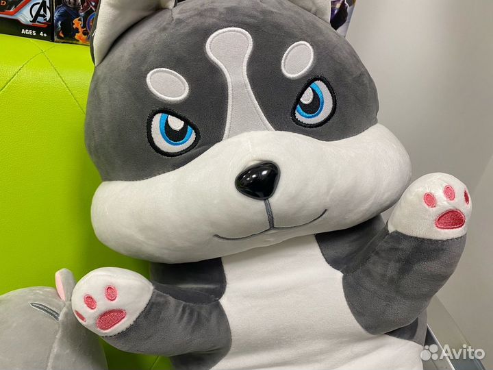 Новая мягкая игрушка подушка Собака Хаски 110 см