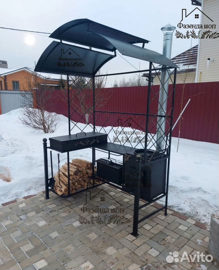 Мангал с печью под казан