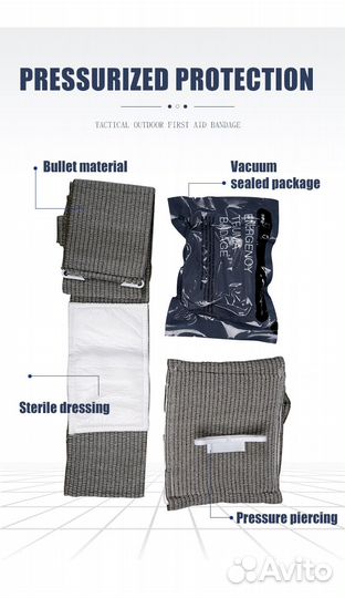 Повязка на рану спасательная 4inch