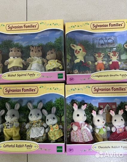 Sylvanian families семья жирафы белки кролики