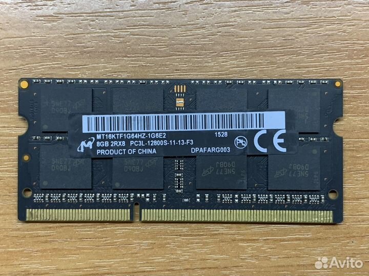 Память для ноутбука 8GB DDR3L 1600MHz Micron