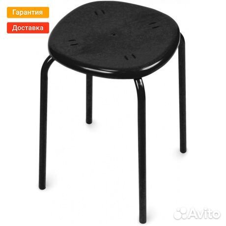 Табурет пластм. на 4 ножках черный 31*31 см 