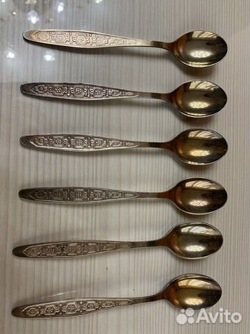 Мельхиоровые чайные ложки позолоченые