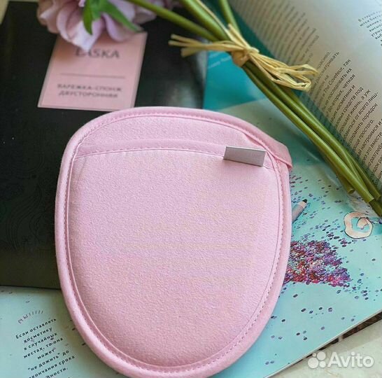 Варежка-спонж двусторонняя Ласка гринвей