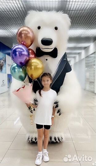 Большой белый пушистый миша гигант