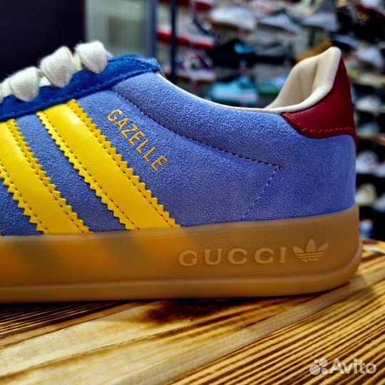 Кроссовки Adidas Gucci x Gazelle Light Blue Suede