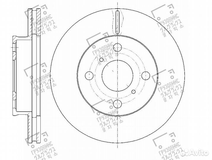 Диск тормозной вентилируемый, gbrake (Япония) GR-2
