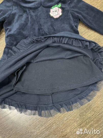 Бархатное платье для девочки 92