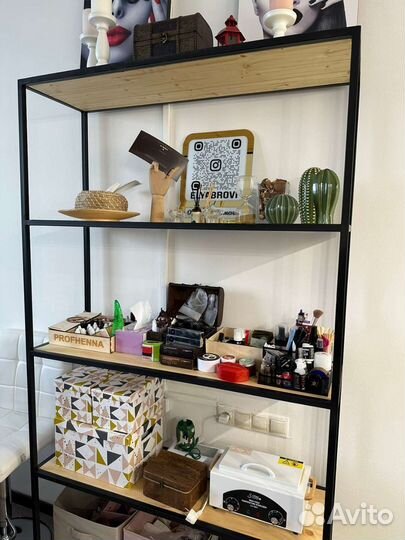 Стеллаж металлический в стиле лофт этажерка