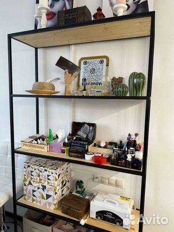 Стеллаж металлический в стиле лофт этажерка