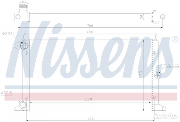 Радиатор охлаждения двс ford galaxy (1995) 1.9 TDI
