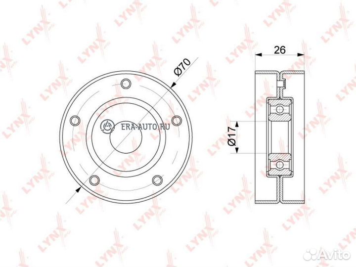 Lynxauto PB5341 ролик натяжной\ Opel Astra G 1.2 16V/Corsa B/C/Agila 1.0/1.2 98