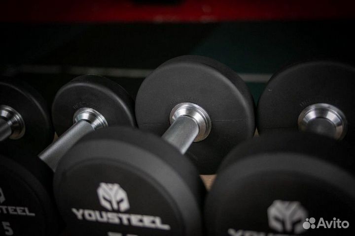 Гантель круглая PU-полиуретановая 45 кг YouSteel