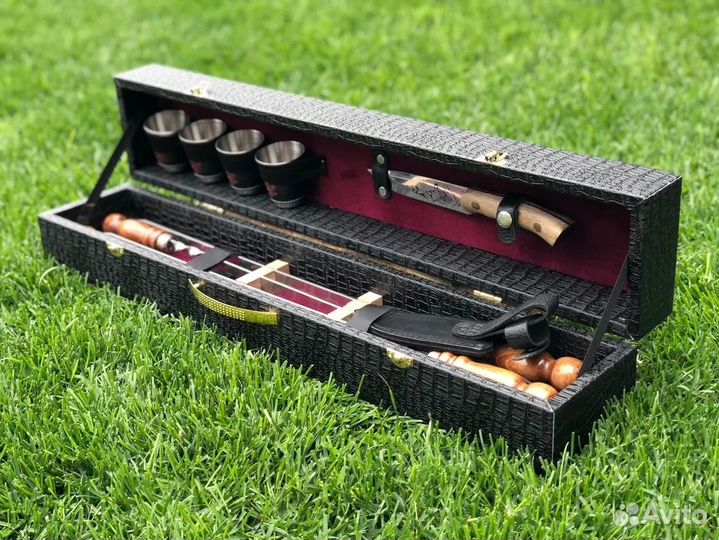 Набор шампуров Кизлярский Малый кожзам 4 шампура