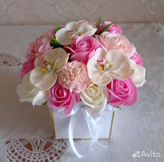 Букет - светильник из мыльных цветов