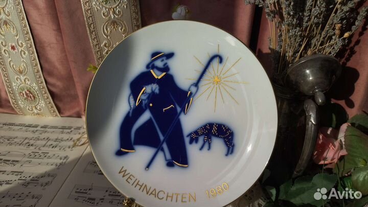 Декоративная тарелка рождество 1980 KPM print