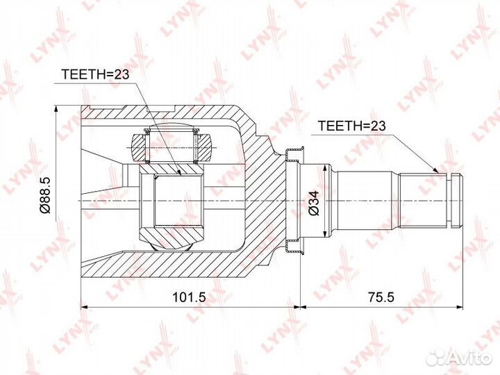 ШРУС внутренний lynxauto CI-3719