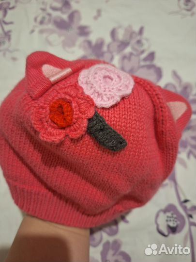 Шапка зимняя для девочки до 2 лет новая