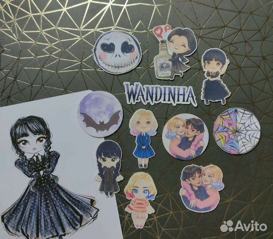 Значки Wednesday and Enid