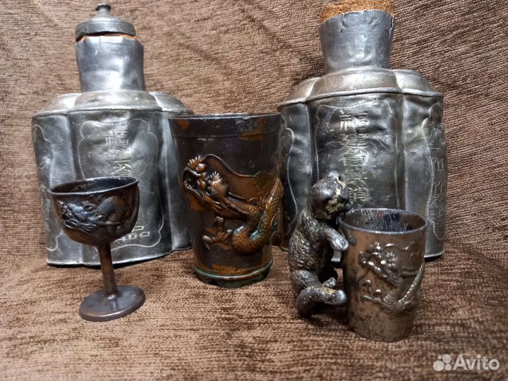 Китайские старинные оловянные сосуды 18,19век