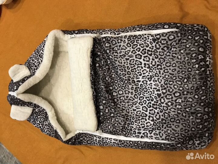 Конверт тёплый для малыша на овчине