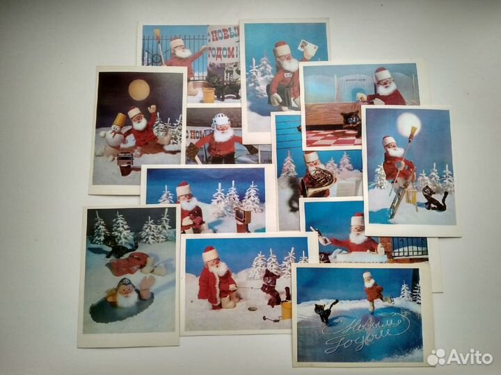 Открытки новогодние СССР набор